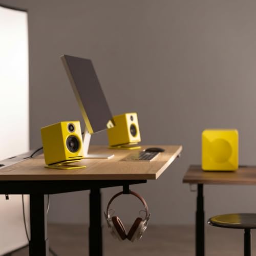 Image of Audioengine S6 Mini Subwoofer - Compact 210W Powered Bass Speaker | for Music, Movies, Gaming & Home Office Setups - Yellow