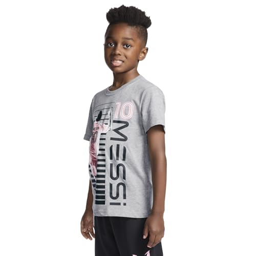 Image of Messi Boys' Lifestyle Short Sleeve T-Shirt, Slim-fit Graphic Tee, Cotton Blend Fabric