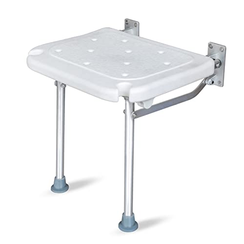 Silla de Ducha Plegable, KKnoon Taburete Baño Ducha con Pies Antideslizantes Orificios de Drenaje Ranura para Cabezal de Ducha para Personas Mayores Discapacitadas