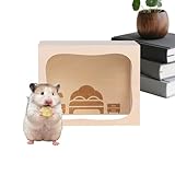 Casa de gerbos,Enriquecimiento con Tapa De Madera Abrible - Casas y hábitats para Animales pequeños,para Jugar, Explorar, Conejos, Hurones, erizos, Animales pequeños en Interiores