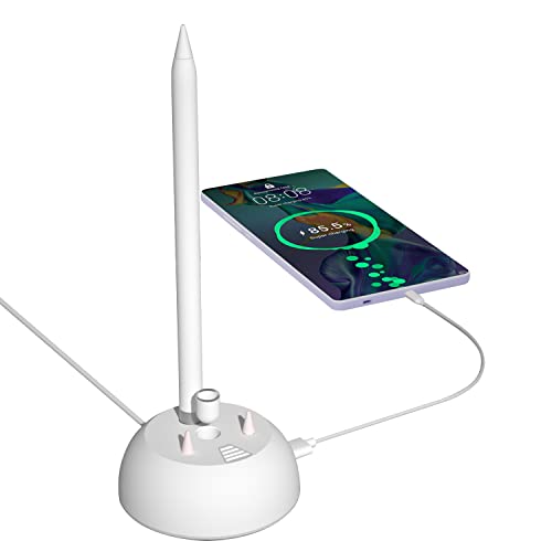 Charger Stand for Apple Pencil Charging Stand Compatible with iPad Pencil 1st Generation Adapter iPad Pen iPencil Charging Dock Station with led Charging Indicator&Pencil Tips Cap Holder&USB Port