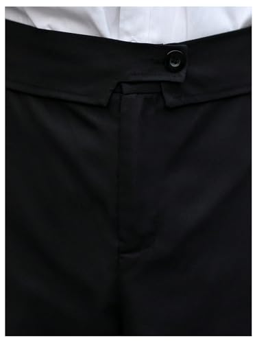 Verdusa Men's Wide Leg Work Dress Pants Button Long Trousers with Pockets4