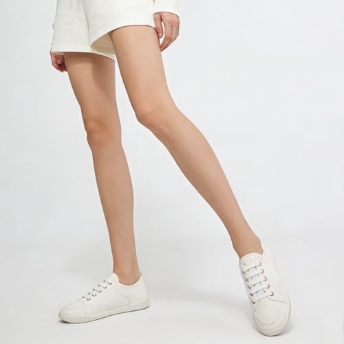 Image of FUNKYMONKEY Slip-On Canvas Sneakers for Women, Comfortable Lightweight Lace-Up Flat Casual Tennis Shoes Breathable Walking Shoes for Everyday Wear