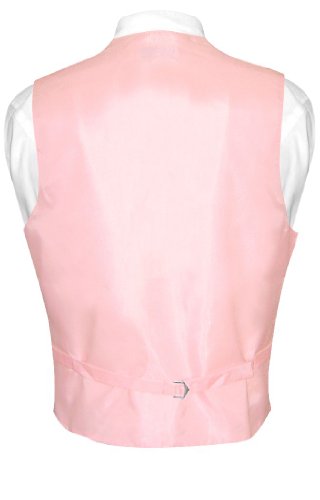 Men's Dress Vest & NeckTie Solid PINK Color Neck Tie Set for Suit or Tuxedo2