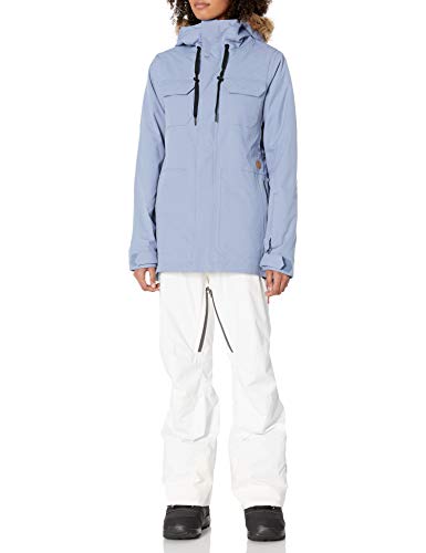 Volcom Women's Shadow Insulated Snowboard Ski Winter Hooded Jacket, Washed Blue, Large