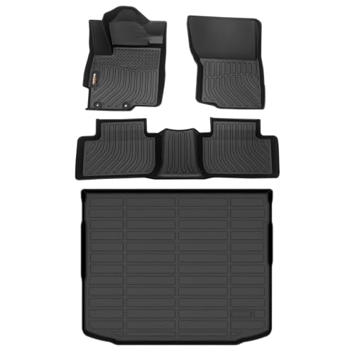 Binmotor-Floor Mats & Cargo Liner for Mitsubishi Outlander Sport 2011-2024 (Onlyfor 5 Seater), All Weather Car Floor Mat for Outlander Sport Accessories TPE Heavy Duty Rubber Liners Cargo Trunk Mat