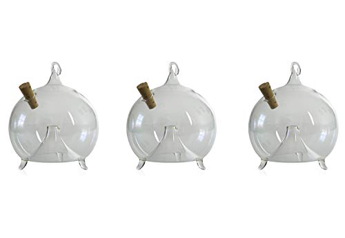 Fliegenfalle zum Stellen und Hängen 3 Stück d 8cm mundgeblasen handgeformt Lauschaer Glas das Original