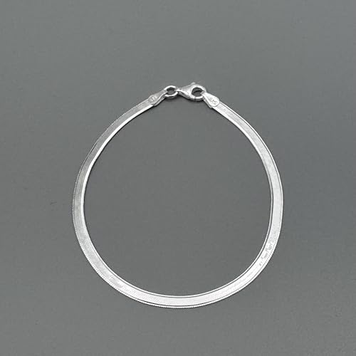 Pulsera de plata 925 para mujer 3mm cadena plana miniatura 5