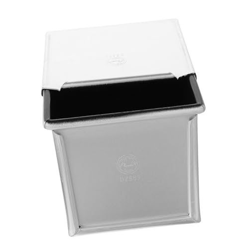 Cabilock 1 PC Square Non Stick Aluminum Alloy Baking Pan with Cover for Bread Toast and Cake Lightweight Easy to Demould for Beginners and Professionals