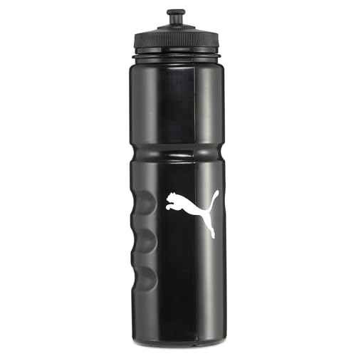PUMA Waterbottle Plastic 0,75 l, Botellas de agua Unisex adulto, PUMA Black-PUMA White, OSFA