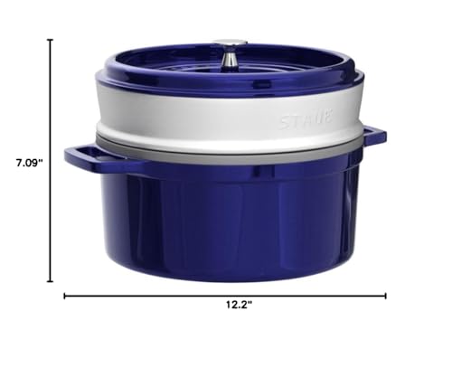 STAUB Cocotte with Steamer Round 26cm Dark Blue