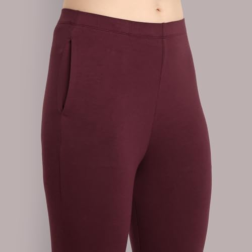 Image of ONE SKY Women Ankle Length Leggings | Premium Cotton Modal Spandex Blend | High Waist Stretchable & Bio-Washed Fabric | Colour-Lock | Ethnic Leggings for Women
