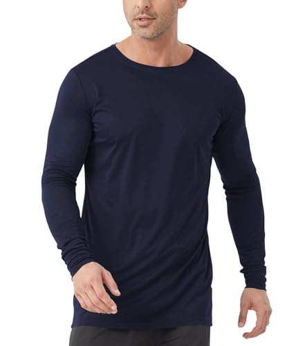 Image of Mens Tall Rash Guard Long Sleeve T Shirts-UPF 50+ Sun Protection Swim Tee