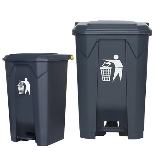 プラスチック製のゴミ箱 屋内/屋外のゴミ箱缶 大容量 ごみ箱 多機能廃棄物リサイクルビン ふた付き 消臭、ペダル型ごみ箱 20-80L ゴミ箱 住宅 ホテル 商業用 ゴミ箱、イエロー/グレー/レッド ゴミ箱 おしゃれ 大型 ゴミ箱
