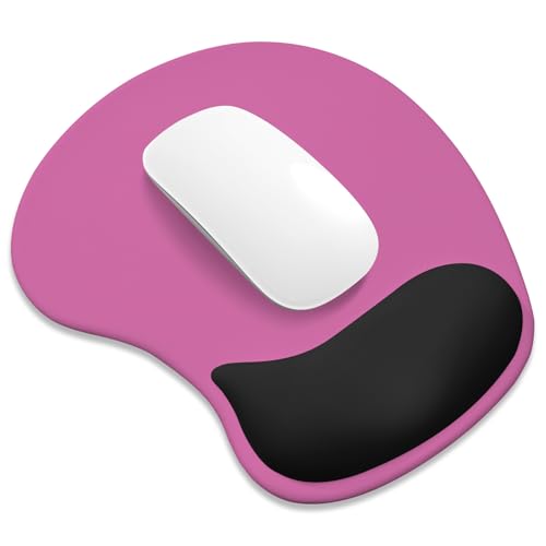 Tapis de souris ergonomique contre le mal de poignet avec gel confortable noir et rose