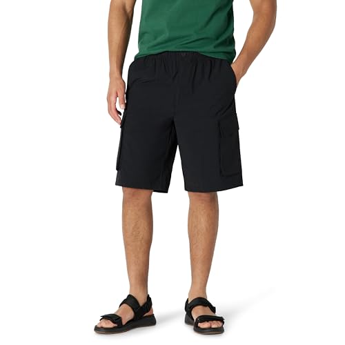 Amazon Essentials Men's Loose-Fit 11' Long Cargo Shorts, Black, X-Large
