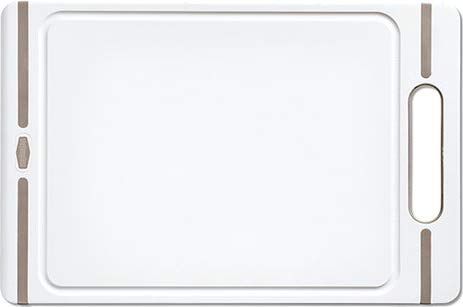 StefanplastPolyethylene Chopping Board 39 x 25.5 x 1 cm, Colour: White and Dove Grey, 39 x 25.5 cm