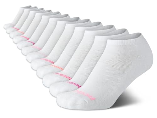 Image of Reebok Womens No Show Socks Moisture Wicking Cushion Low Cut Socks 12 Pack