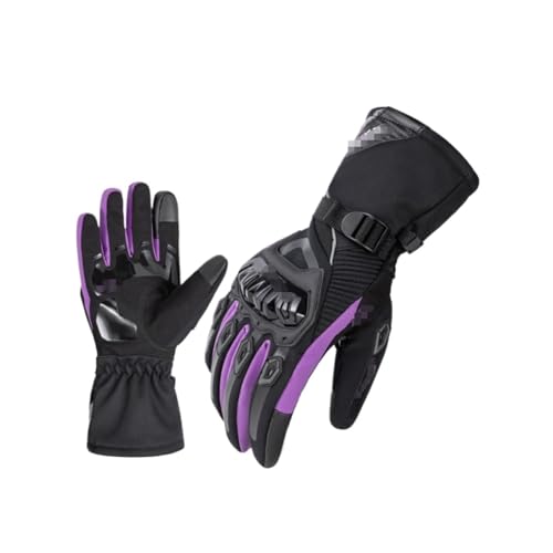 NMGHUTE Guantes Deportivos Cálidos Guantes Impermeables Y Cálidos For Hombres Y Mujeres Que Andan En Motocicleta Y Esquían Guantes Interiores Exteriore(Purple,M)