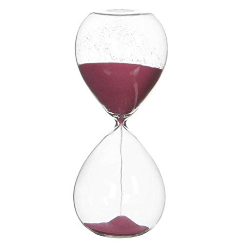 Sablier Ancien 20ème Sable Rose | Bois De Buis Probable | Horloge De Table Vintage