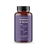 Nootrópico Potente Natural Nullure | Memoria · Concentración · Energía | Ginko Biloba 6000 mg + Citicolina COGNIZIN + Ginseng Rojo + Bacopa Monnieri pura + Zinc + Vitamina D | Sin Cafeína | 60 caps