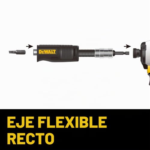 Miniatura 5 de Dewalt Adaptador De Taladro En Ángulo Recto, Flextorq, Sistema 4 En 1, Compacto, Eje Flexible Recto, 12 Pulgadas Dwamrasetft