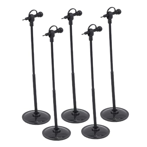 MOLUCKFU ドールハウス用ミニマイクセット ミニチュアスタンドマイク 5個セット 112スケールアクションフィギュア用アクセサリー