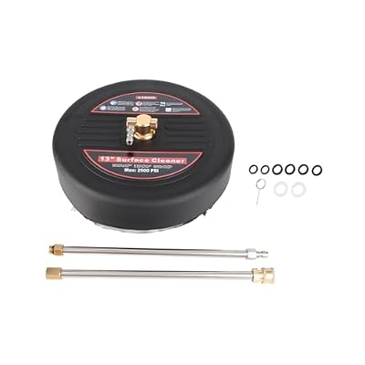 YDuupxe 13 Inch Pressure Washer Surface Cleaner Attachment ABS Stainless Steel Brass Power Washer Surface Cleaner 2500 PSI 140F 1 4 Inch Quick Plug for Driveways Patios Sidewalks