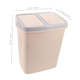 DECORNIJIA Kitchen Dual Trash Can with Lid Vertical Dual-compartment Garbage Bin for Dry Wet Separation Odor-reducing Covered Rubbish Bin for Recycling And Waste Disposal
