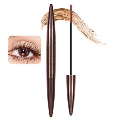 Waterproof Brown Mascara for Sensitive Eyes – Volumizing & Lengthening, Smudge-Proof, Hypoallergenic, Cruelty-Free, Fine Precision Brush for False Lash Effect