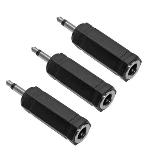 Adaptador de audio 3.5mm a 6.35mm, pack x3, negro miniatura 4