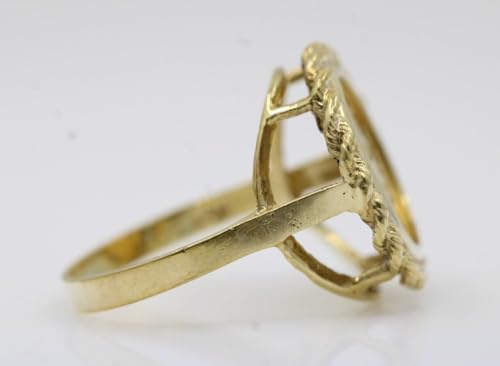 AARK & CO Solid 14K Yellow Gold Finish Without Stone Vintage Art Deco Chinese Panda Coin Engagement Ring 925 Sterling Silver3