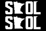 Luloop Designs - 2 Pack - SKOL MN Vikings 7.5 inch Vinyl Decal Sticker for Car, Laptop, Tablet, Window, Wall, Cup - White