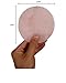 JIC Gem Natural Sliced Rose Quartz Crystal Coasters Cup Mat Set of 4 About 8-10 cm Gemstone Geode Decor Slices Beverage Coasters with Rubber Bumper Gifts