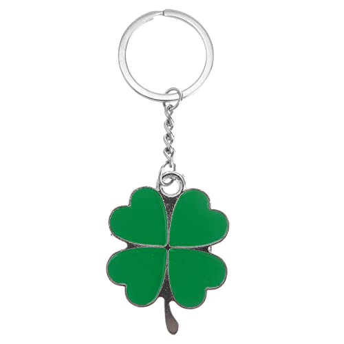 Preisvergleich Produktbild LUOEM 1 Stücke Lucky Clover Keychain Kleeblatt-Charme-Schlüsselring Vier Blatt Schlüsselanhänger für St.Patrick Day Birthday Friends Party Favors