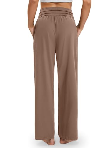 Image of Gracyoga Wide Leg Yoga Pants for Women Casual Loose Cozy Sweatpants High Waisted Lounge Pajama Flowy Pants With Pockets