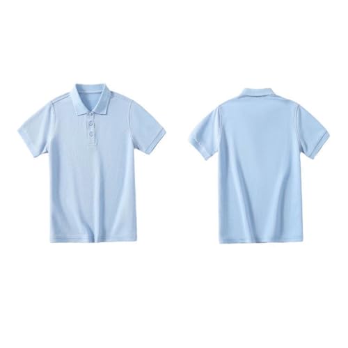 Kids Dress Shirts Formal Short Sleeve Solid Collar Shirts Tops Summer Loose Fit Basic School Tees Outfits for Boys3