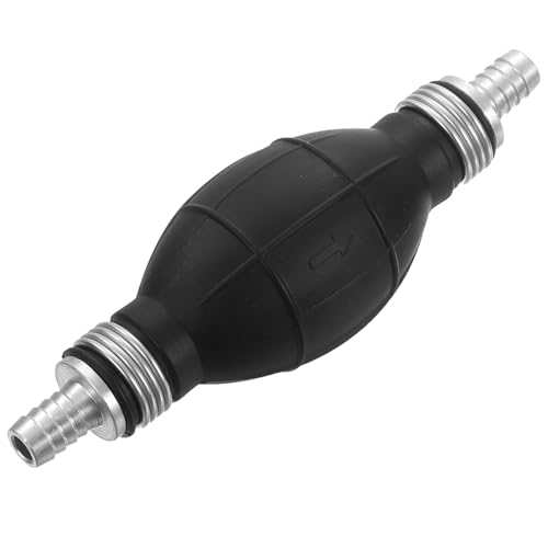 sourcing map 10mm (3/8) Rubber Fuel Primer Pump, Transfer Vacuum Hand Siphon Bulb, One Way Fuel Primer for Gasoline Petrol Marine Diesel Boat, Silver