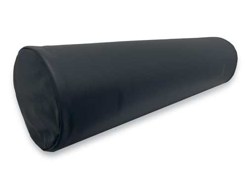 QUIRUMED Cojín Rodillo, 55 x 15 cm, Color Negro, Polipiel, Relleno de Espuma, para Yoga, para Fitness, para Masaje