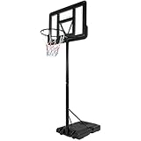 Basketballkorb, Transportable Basketballständer Höhenverstellbar, Tragbarer Basketballanlage mit Rädern, verstellbare Korbhöhe 230 bis 304 cm, zum Kinder Erwachsene, für Indoor Outdoor-Sport