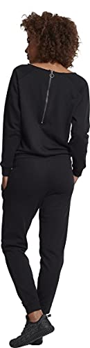 Urban-Classics-Damen-Long-Sleeve-Einteiler-Ladies-Terry-Jumpsuit-Overall-aus-angenehmem-Sweat-Stoff-eines-Jogginanzugs