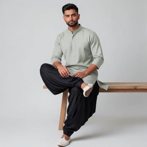 Image of Mens Pure Coton Kurta Dhoti Set | Traditional Ethnic Wear for Festive & Wedding Men's Cotton Kurta with Dhoti Set | Comfortable Ethnic Traditional Outfit Stylish Men's Cotton Kurta Dhoti Set.