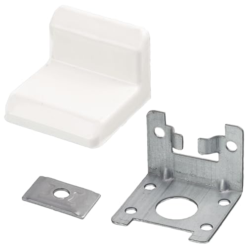 AERZETIX - C74776 - Set di 10 staffe di fissaggio per superiore da cucina con copertura in plastica - raccordo per sospensione a parete - in acciaio - colore bianco