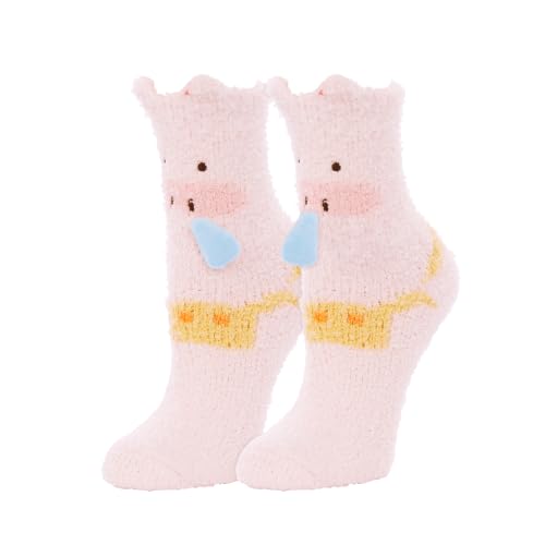 Image of Benefeet Sox Funny Animal Fuzzy Socks for Women Girls - Cute Fluffy Slippers, Cozy Warm Winter Plush Sleeping Socks