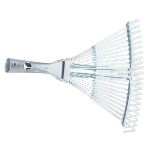 Frcolor 調節可能な伸縮式メタルリーフレーキ 軽量で使いやすい歯ガーデン熊手 芝生 園芸用落ち葉掃除ツール