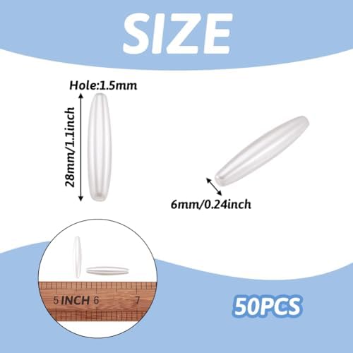 EEE ELECRELIVE 100Pcs White Oval Acrylic Plastic Imitation Pearl Beads for DIY Craft Jewelry Making