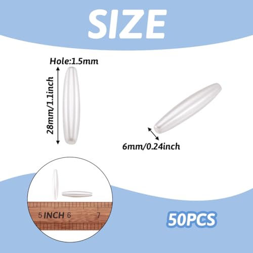 EEE ELECRELIVE 100Pcs White Oval Acrylic Plastic Imitation Pearl Beads for DIY Craft Jewelry Making