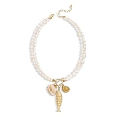 Shell fish beaded necklace