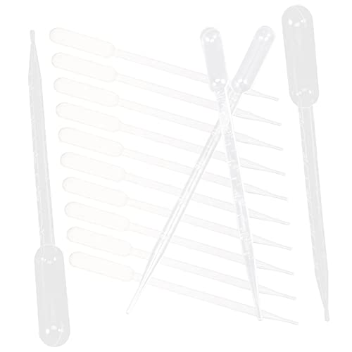 Cabilock Calibrated Plastic Dropper Pipettes Scale 100pcs Graduated Straws for Laboratory Educational Use