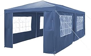 SANHENG Gazebo, 3x6m Gazebo with sides, Waterproof Party Tent Marquee Awning with Powder Coated Steel Frame perfect for Parties, Birthday, Wedding, Picnics, Carport (Blue)